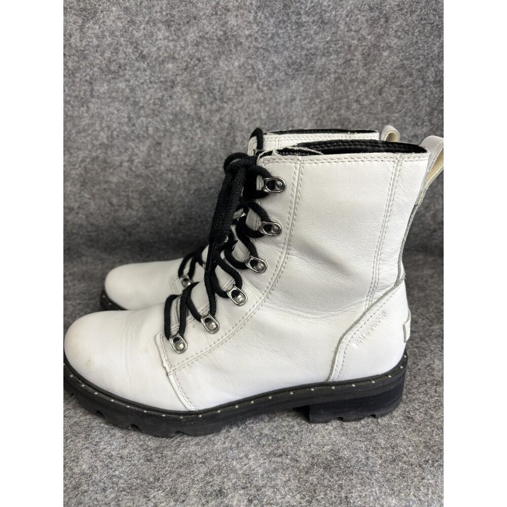 Sorel Boots Womens Size 9 Waterproof Leather Lace Up Combat Lug Sole Winter